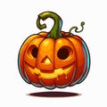 Funny halloween pumpkin white background Royalty Free Stock Photo