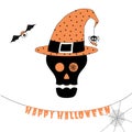 Funny Halloween skull illustration Royalty Free Stock Photo