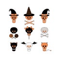 Funny Halloween skulls illustration Royalty Free Stock Photo