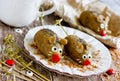 Funny Halloween treats for kids - creepy mouse cakes Royalty Free Stock Photo