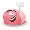 Funny Ham Character With White Label Stick