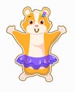 sticker hamster joyful greeting.