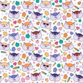 Funny Hamsters Muzzles and Food Seamless Pattern Royalty Free Stock Photo