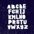 Funny hand drawn childish alphabet in scandinavian style. Royalty Free Stock Photo