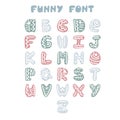 Funny hand-drawn English alphabet.