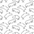Funny hand drawn fat cats seamless pattern Royalty Free Stock Photo