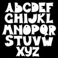 Funny hand drawn font. Alphabet design. Vector illustration Royalty Free Stock Photo