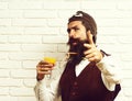 Funny handsome bearded pilot Royalty Free Stock Photo