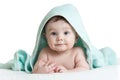 Funny happy baby boy in towel Royalty Free Stock Photo