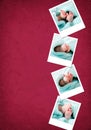 Funny happy baby feet polaroids