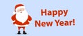 Funny happy Christmas Santa Claus character with greeting text. For card, banner, tag and label Royalty Free Stock Photo