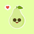 Funny happy cute happy smiling avocado. Vector flat cartoon character kawaii illustration icon. Isolated on color background. Royalty Free Stock Photo