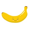 Funny happy cute happy smiling banana. Vector flat cartoon kawaii character illustration icon. Isolated on white background Royalty Free Stock Photo