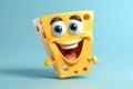 Funny happy cute smiling cheese for kids restaurant menu, fast food banner Royalty Free Stock Photo