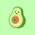 Cute happy avocado smiling in cartoon style. Vector cartoon character illustration icon design Royalty Free Stock Photo