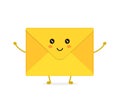Funny happy cute smiling envelope letter