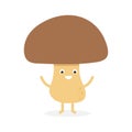 Funny happy cute smiling mushroom porcini Royalty Free Stock Photo