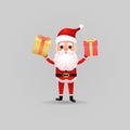 Funny happy Santa Claus character on background.