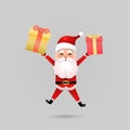 Funny happy Santa Claus character on background.