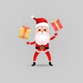 Funny happy Santa Claus character on background.