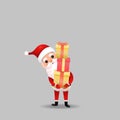 Funny happy Santa Claus character on background