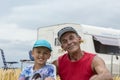 Funny Happy Spectators - Tour de France 2015 Royalty Free Stock Photo