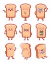 Funny happy toast characters