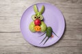 Funny hare made of green vegetables Royalty Free Stock Photo