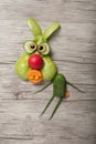 Funny hare made of green vegetables Royalty Free Stock Photo