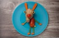 Funny hare made of vegetables Royalty Free Stock Photo