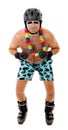 Funny hawaian skier with helmet Royalty Free Stock Photo