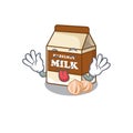 Funny hazelnut milk mascot design with Tongue out
