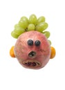 Funny Head made of Pomegranate And Grape