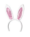 Funny headband with Easter bunny ears on white background Royalty Free Stock Photo