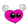 Funny heart love character illustration cartoon
