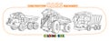 Funny heavy truck cars with eyes Coloring book set Royalty Free Stock Photo