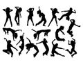 Funny Hip Hop Dancer Activity Silhouettes Royalty Free Stock Photo