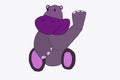 Funny Hippo.Illustration. Royalty Free Stock Photo