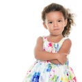 Funny hispanic girl making an angry face Royalty Free Stock Photo