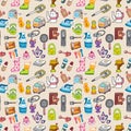 Funny home thing seamless pattern Royalty Free Stock Photo