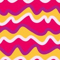 Funny horizontal waves seamless pattern. Hand drawn abstract wavy line endless wallpaper Royalty Free Stock Photo