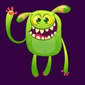 Funny horned monster laughing