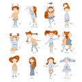 Cute girls in the form of zodiac signs Royalty Free Stock Photo