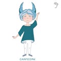 Cute girl in the form of zodiac sign. Carpicorn Royalty Free Stock Photo