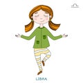 Cute girl in the form of zodiac sign. Libra Royalty Free Stock Photo