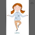 Cute girl in the form of zodiac sign. Libra Royalty Free Stock Photo