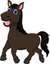 Funny horse cartoon walking Royalty Free Stock Photo