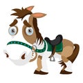 Funny horse closeup in cartoon style. Royalty Free Stock Photo