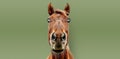 Funny horse face on a colored background Royalty Free Stock Photo