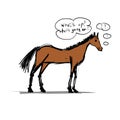 Funny horse sketch for your design